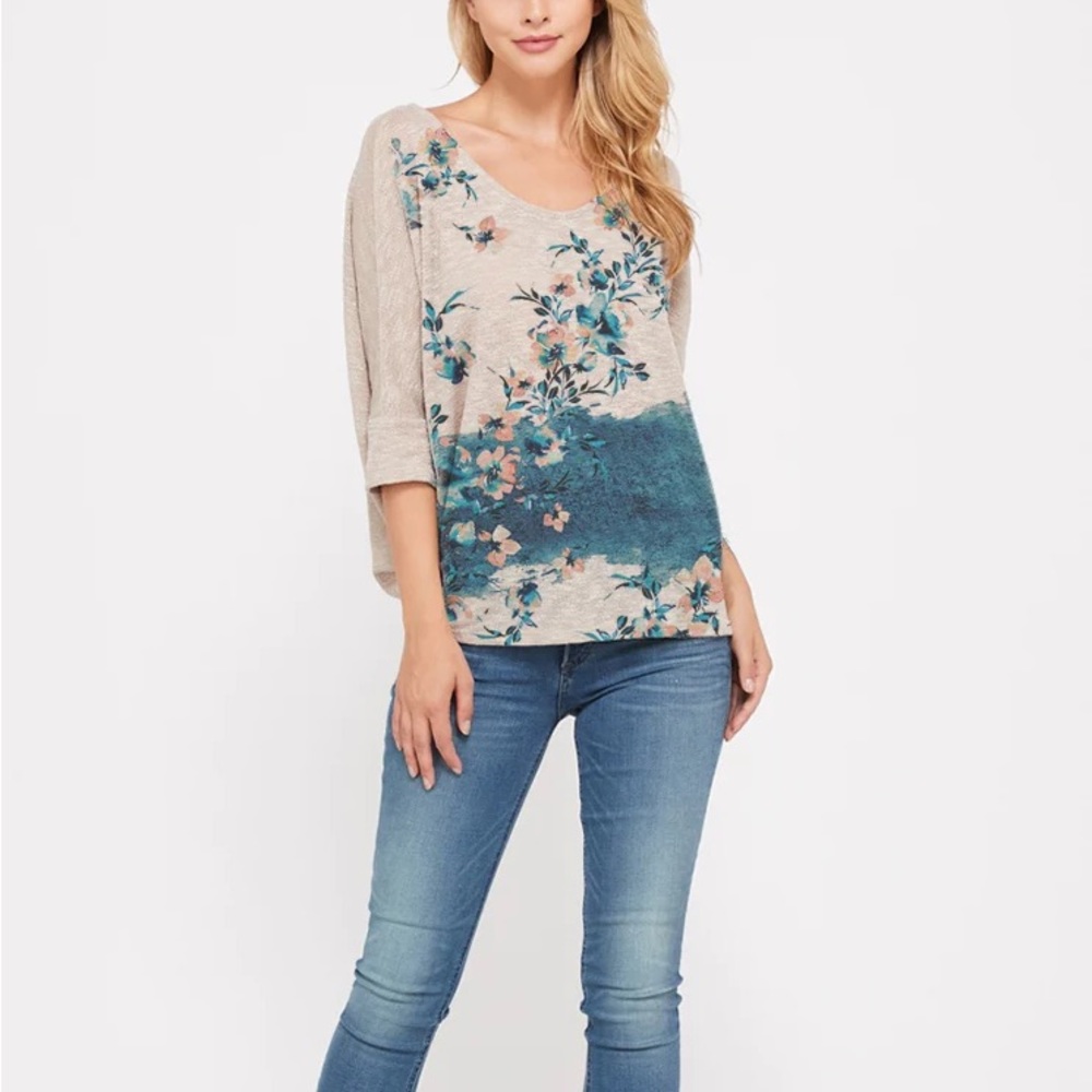Floral Print V Neck